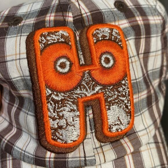Hooters Plaid Baseball Hat Top of The World 100% cotton Embroidered Rare HTF - Picture 2 of 14